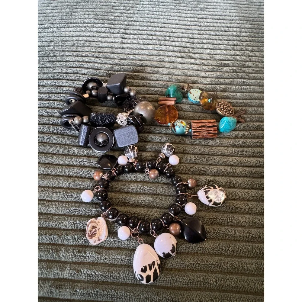 Treska Beaded Bracelet Set Boho Chic Charm‎ Stretch Costume Jewelry